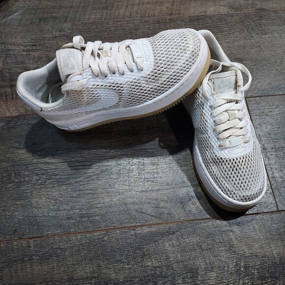 Nike Air Force 1 Upstep SI Particle Rose Athletic Shoes Womens 7.5 White Mesh - Picture 8 of 10